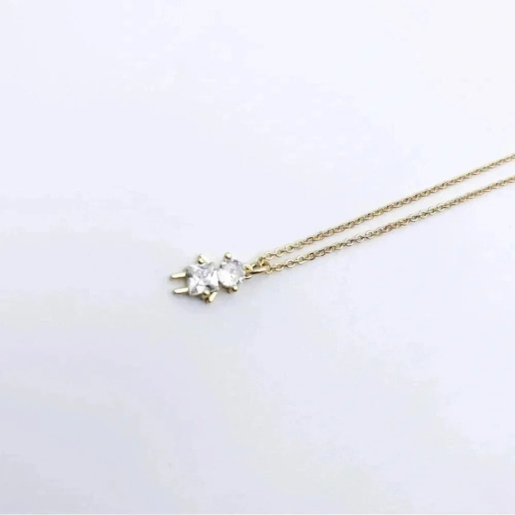 Petite Rhinestone Boy Charm Necklace Mom Gift Gold Plated - Picture 1 of 11